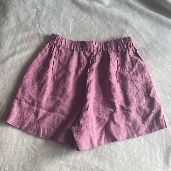 NWT Madewell Clean Linen Pull-On Shorts Women’s Small Shaded Pink Lightweight - Picture 9 of 11